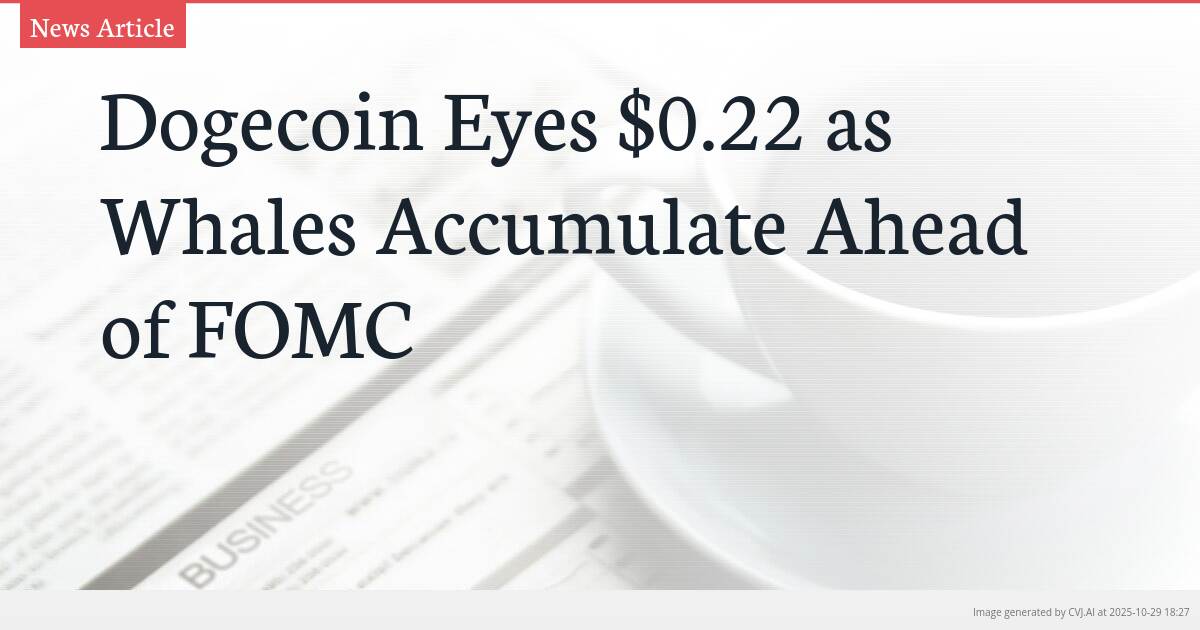 Dogecoin Eyes $0.22 as Whales Accumulate Ahead of FOMC Dogecoin Eyes $0.22 as Whales Accumulate Ahead of FOMC