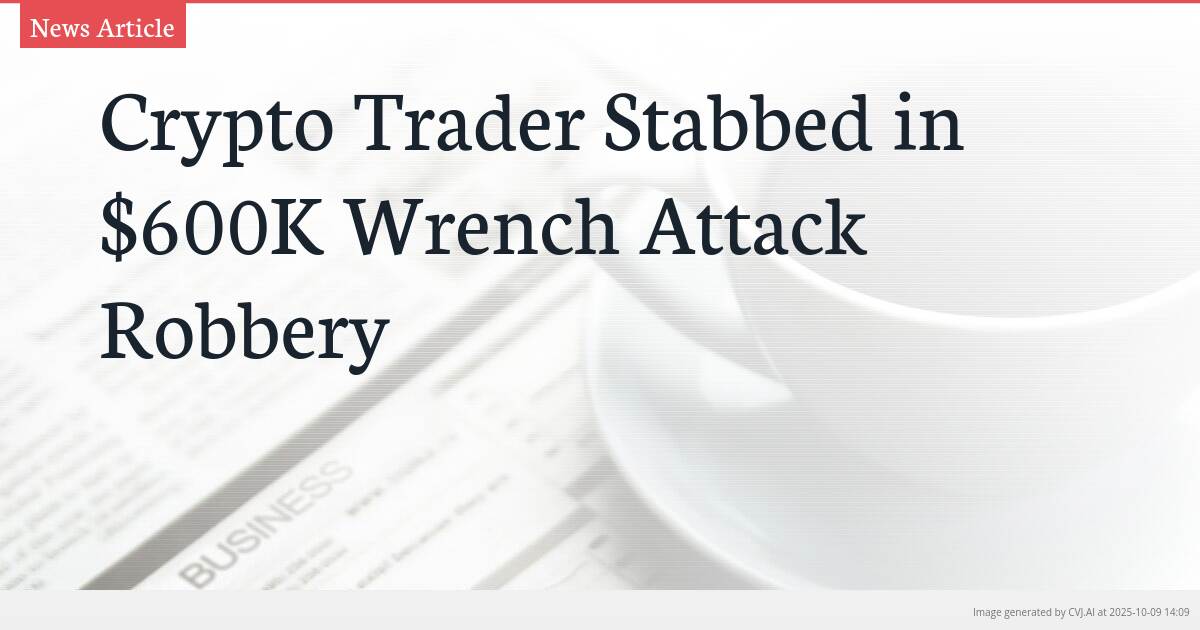 Crypto Trader Stabbed in $600K Wrench Attack Robbery