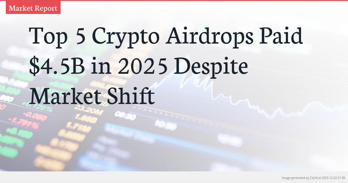 Top 5 Crypto Airdrops Paid $4.5B in 2025 Despite Market Shift
