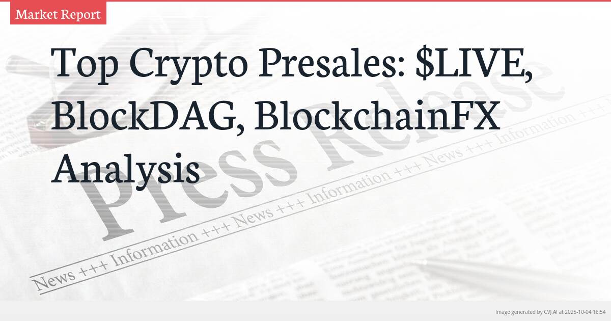Top Crypto Presales: $LIVE, BlockDAG, BlockchainFX Analysis