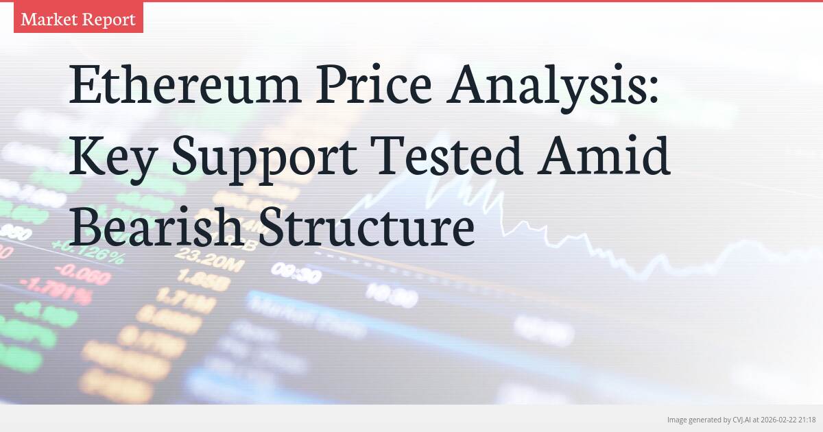 Ethereum Price Analysis: Key Support Tested Amid Bearish Structure