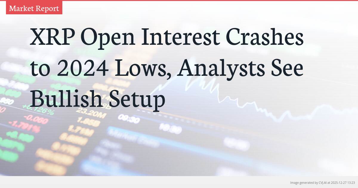 XRP Open Interest Crashes to 2024 Lows, Analysts See Bullish Setup