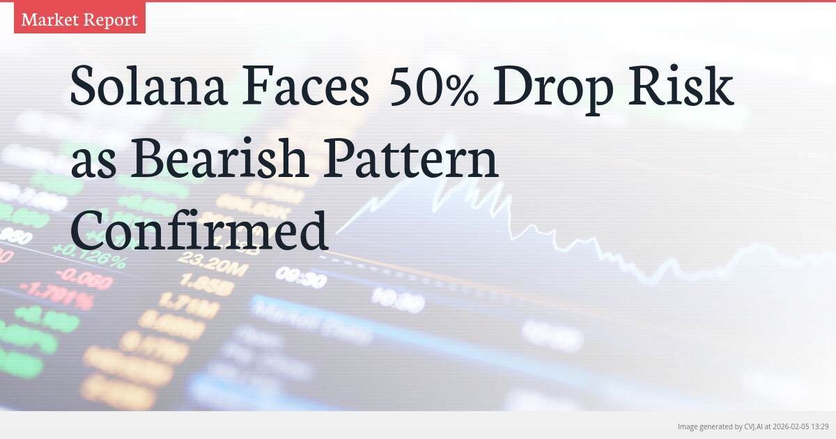 Solana Faces 50% Drop Risk as Bearish Pattern Confirmed