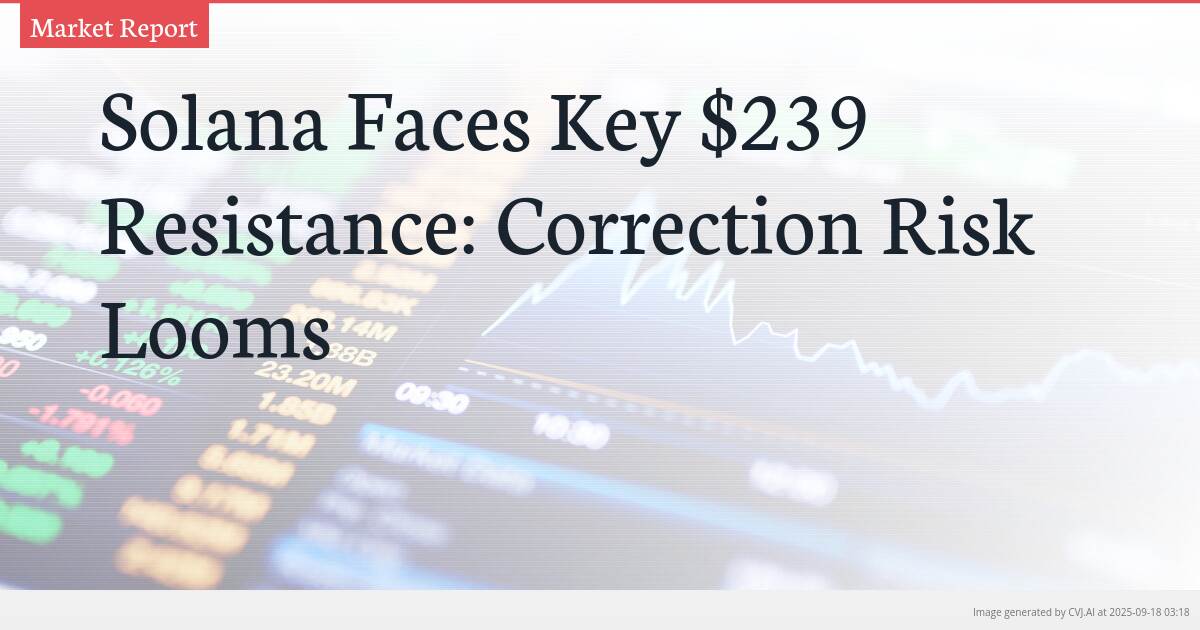 Solana Faces Key $239 Resistance: Correction Risk Looms