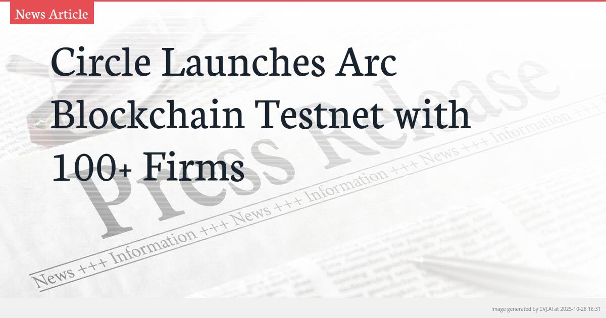 Circle Launches Arc Blockchain Testnet with 100+ Firms