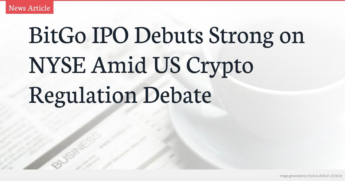BitGo IPO Debuts Strong on NYSE Amid US Crypto Regulation Debate