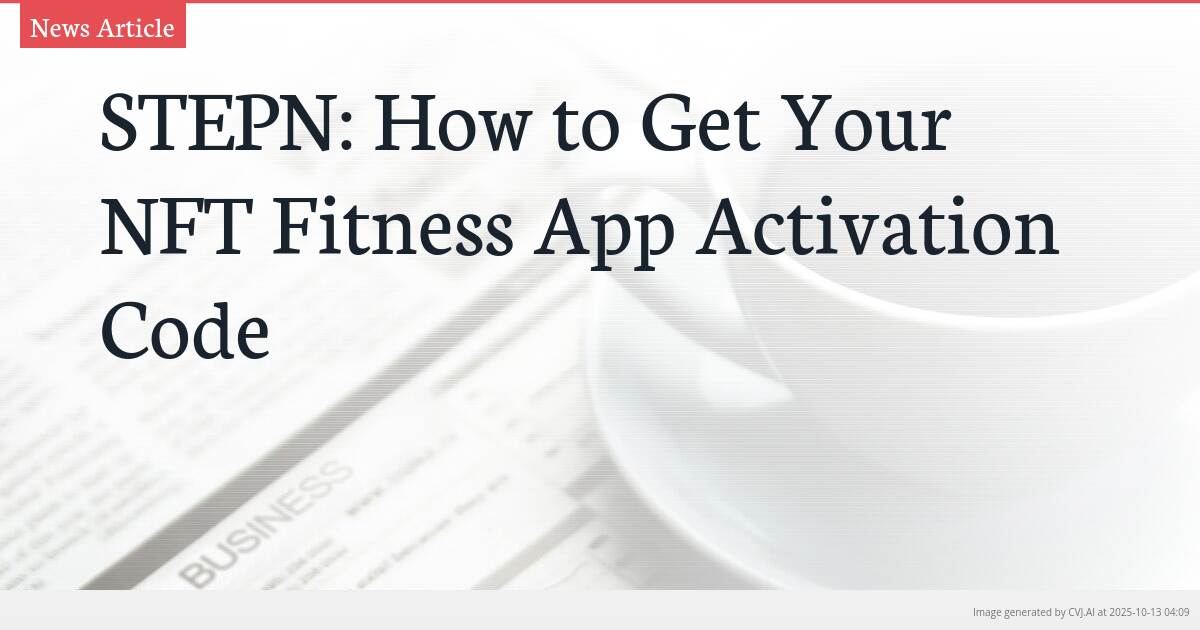 STEPN: How to Get Your NFT Fitness App Activation Code