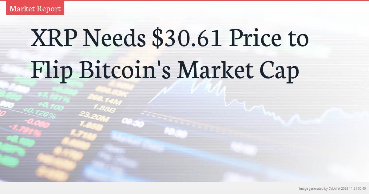 XRP Needs $30.61 Price to Flip Bitcoin’s Market Cap