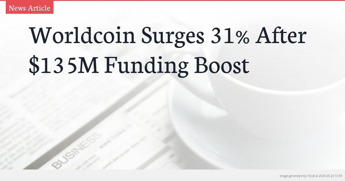 Worldcoin Surges 31% After $135M Funding Boost