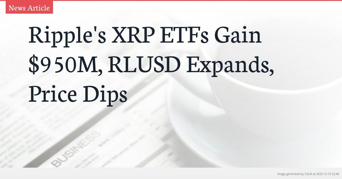 Ripple’s XRP ETFs Gain $950M, RLUSD Expands, Price Dips