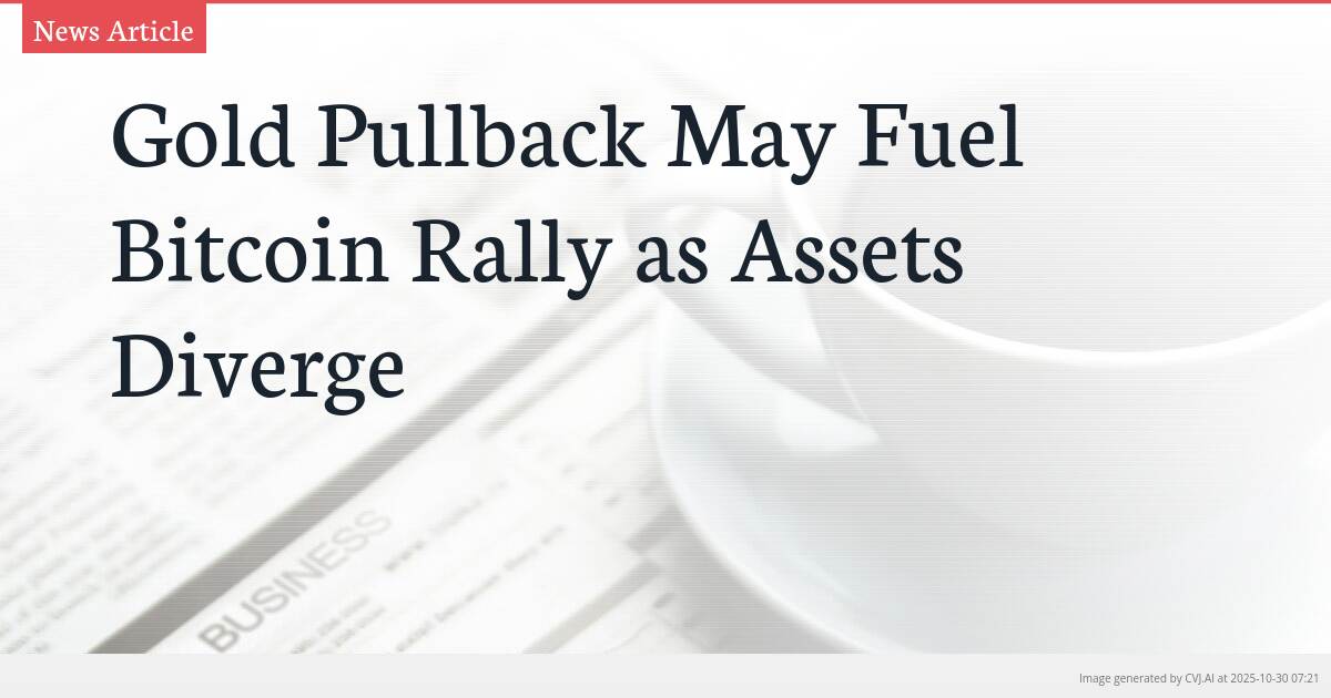 Gold Pullback May Fuel Bitcoin Rally as Assets Diverge