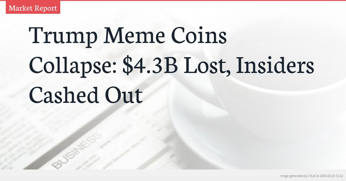 Trump Meme Coins Collapse: $4.3B Lost, Insiders Cashed Out