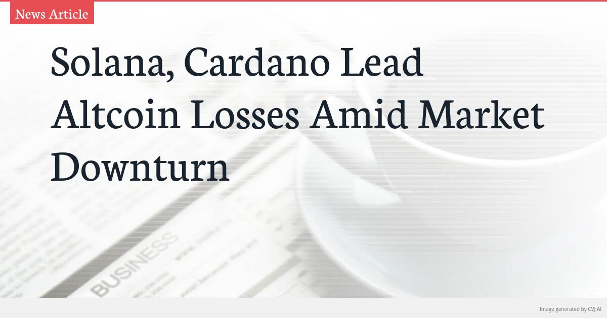 Solana, Cardano Lead Altcoin Losses Amid Market Downturn