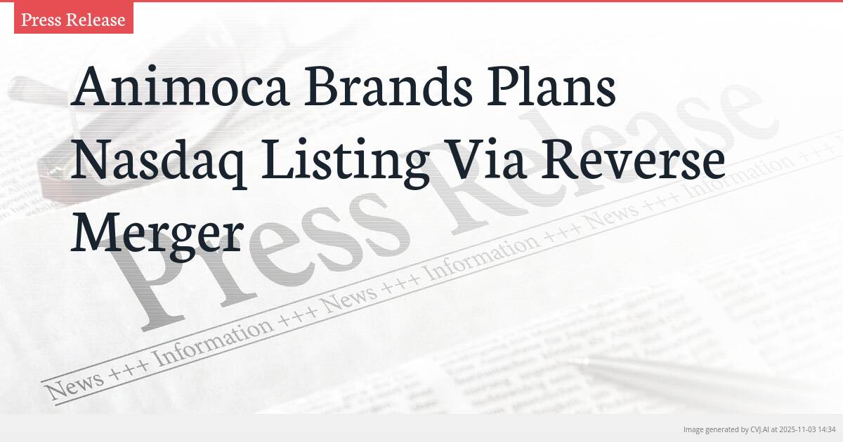 Animoca Brands Plans Nasdaq Listing Via Reverse Merger