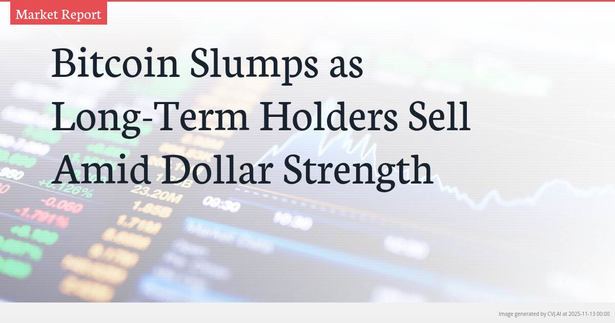 Bitcoin Slumps as Long-Term Holders Sell Amid Dollar Strength