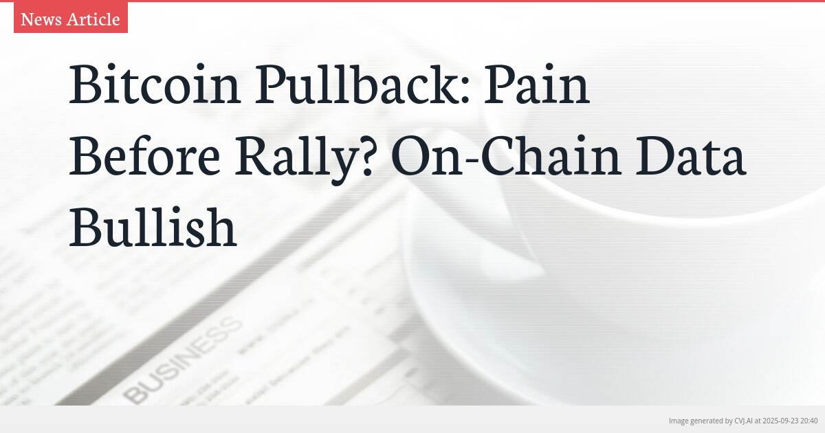 Bitcoin Pullback: Pain Before Rally? On-Chain Data Bullish