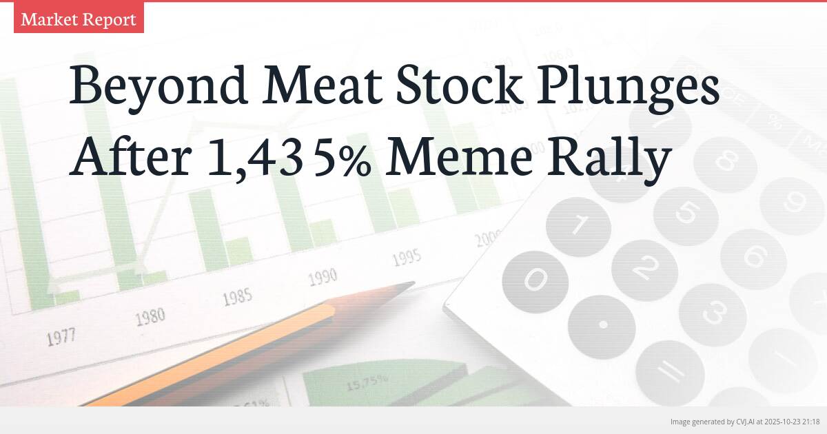Beyond Meat Stock Plunges After 1,435% Meme Rally