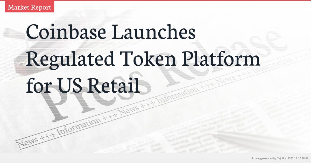 Coinbase Launches Regulated Token Platform for US Retail