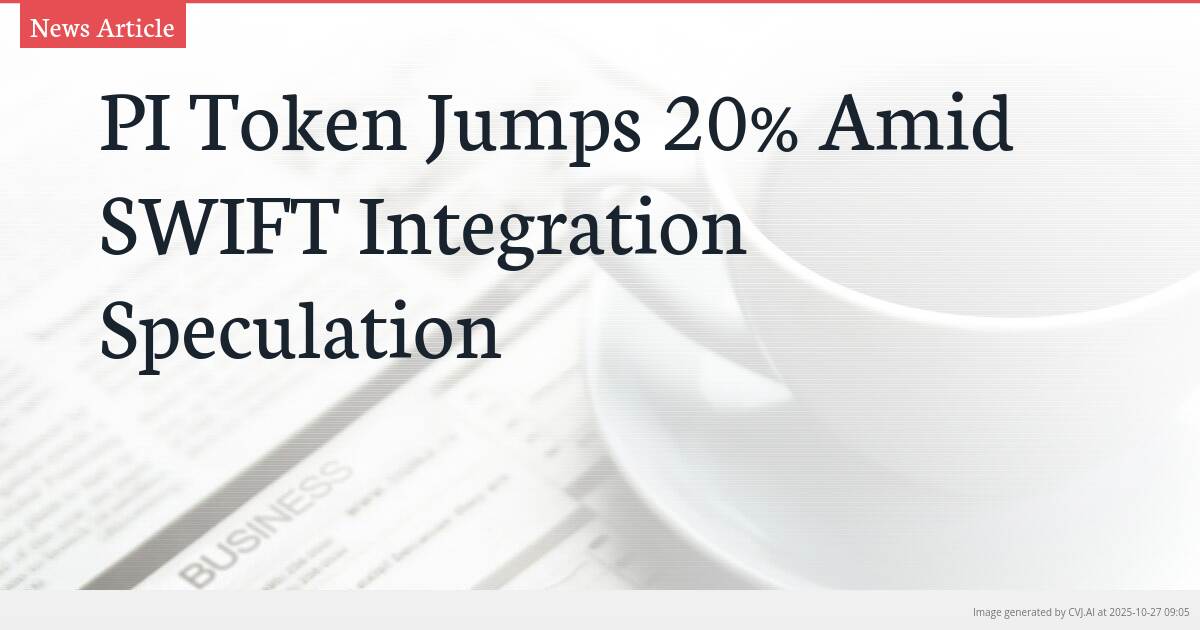 PI Token Jumps 20% Amid SWIFT Integration Speculation PI Token Jumps 20% Amid SWIFT Integration Speculation