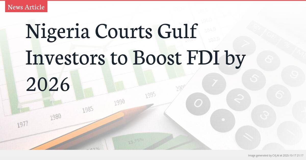 Nigeria Courts Gulf Investors to Boost FDI by 2026