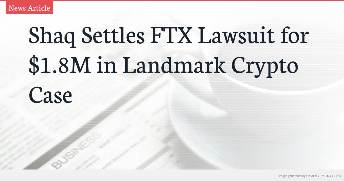 Shaq Settles FTX Lawsuit for $1.8M in Landmark Crypto Case