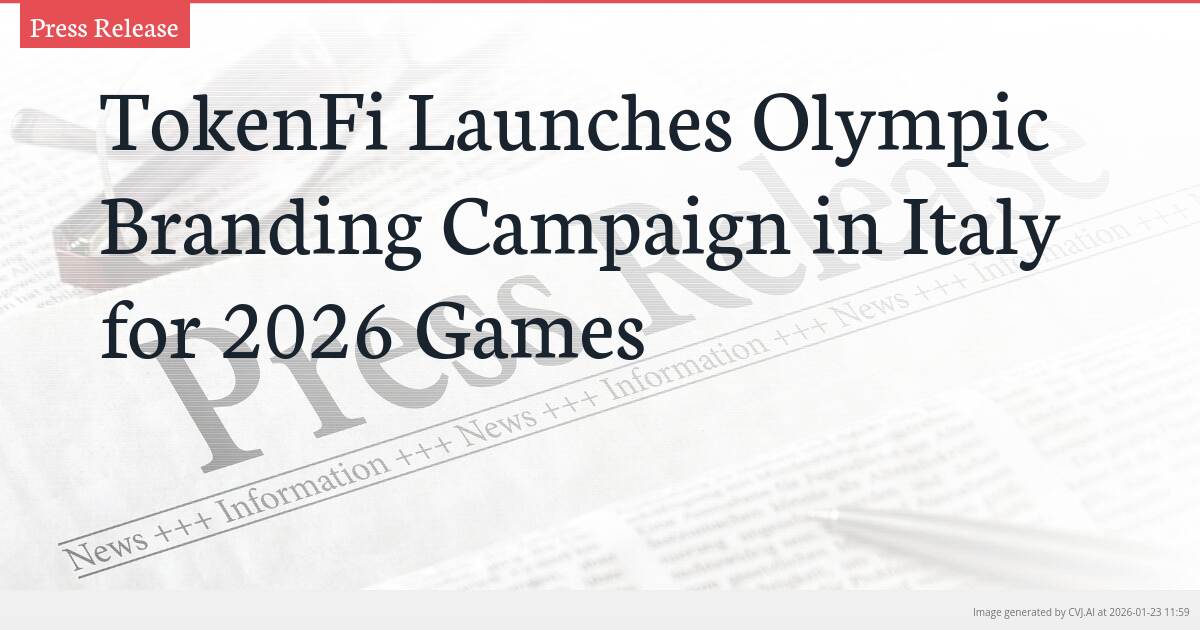 TokenFi Launches Olympic Branding Campaign in Italy for 2026 Games