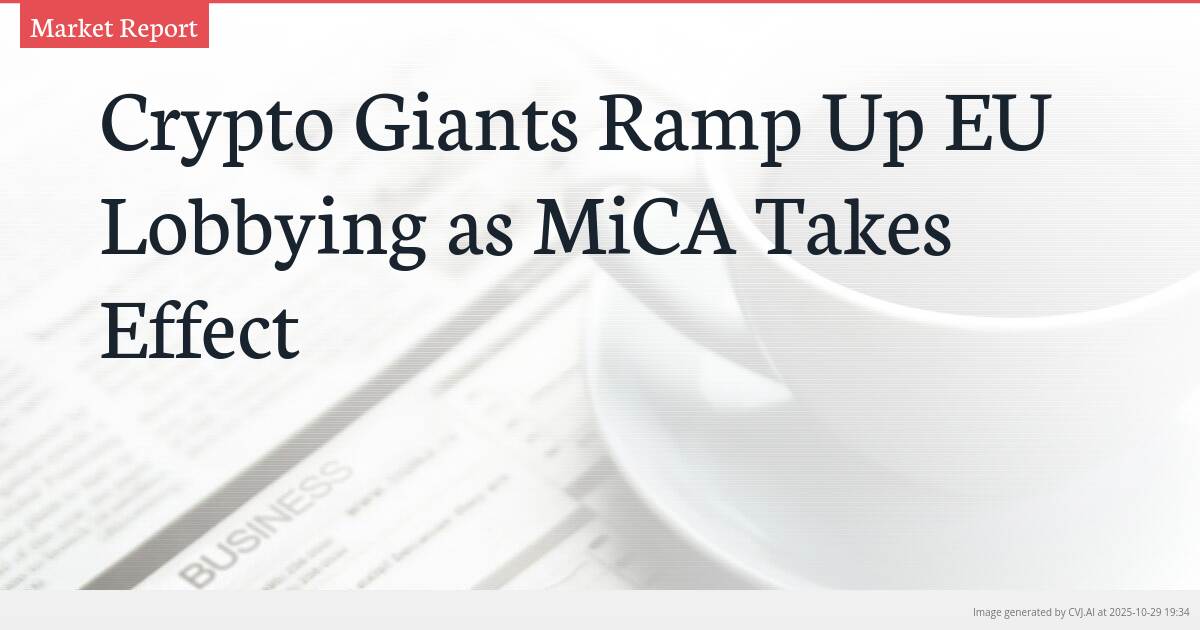 Crypto Giants Ramp Up EU Lobbying as MiCA Takes Effect