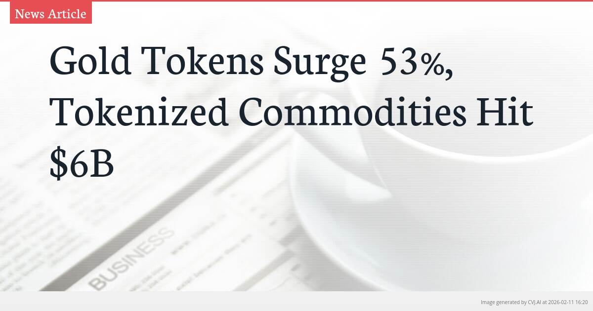 Gold Tokens Surge 53%, Tokenized Commodities Hit $6B