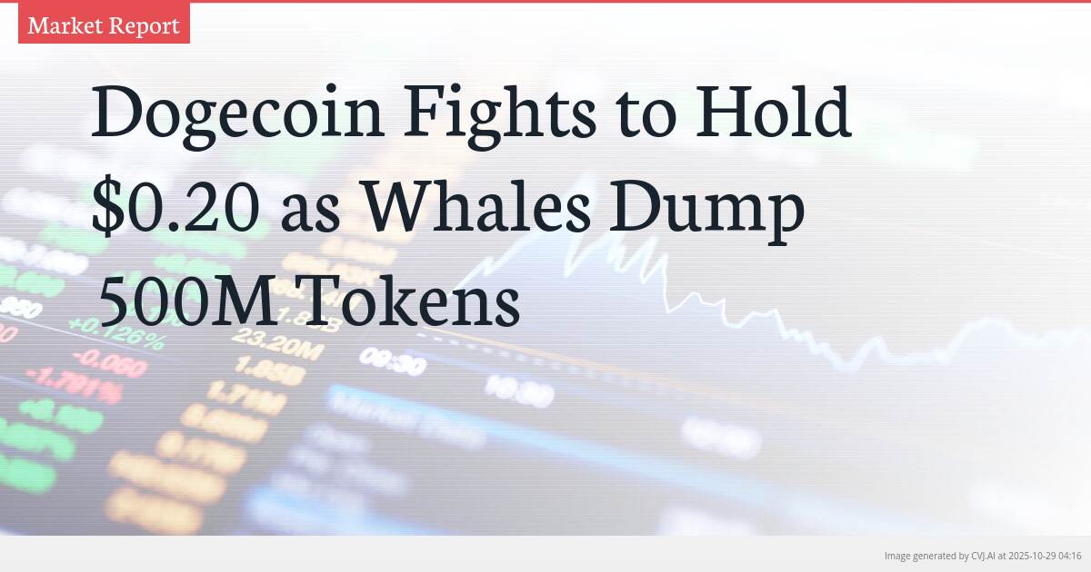 Dogecoin Fights to Hold $0.20 as Whales Dump 500M Tokens Dogecoin Fights to Hold $0.20 as Whales Dump 500M Tokens