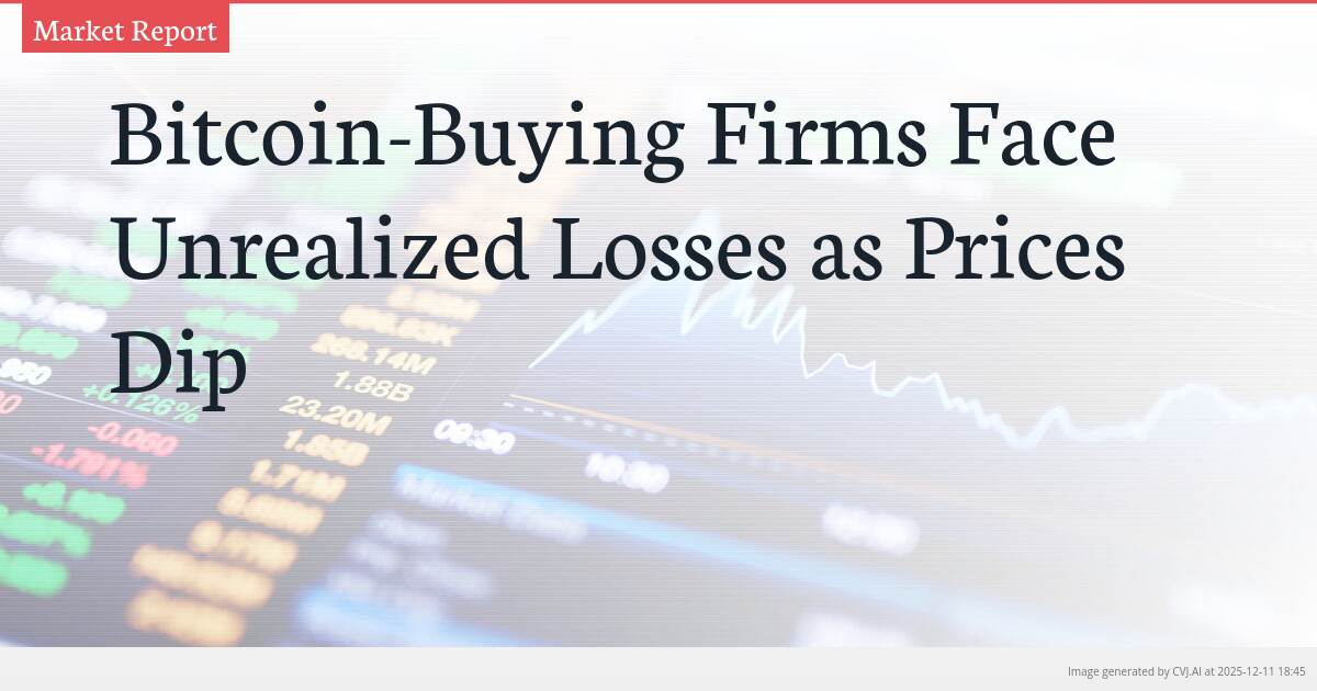 Bitcoin-Buying Firms Face Unrealized Losses as Prices Dip