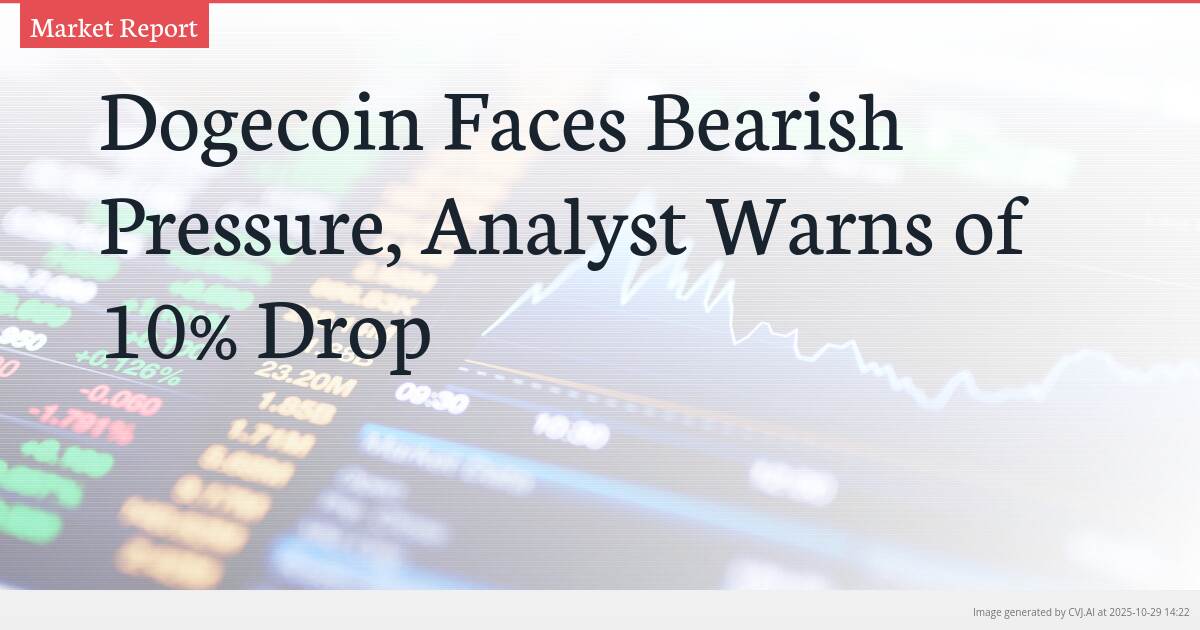 Dogecoin Faces Bearish Pressure, Analyst Warns of 10% Drop Dogecoin Faces Bearish Pressure, Analyst Warns of 10% Drop