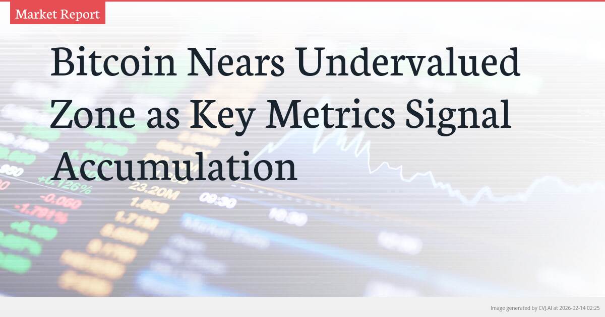 Bitcoin Nears Undervalued Zone as Key Metrics Signal Accumulation