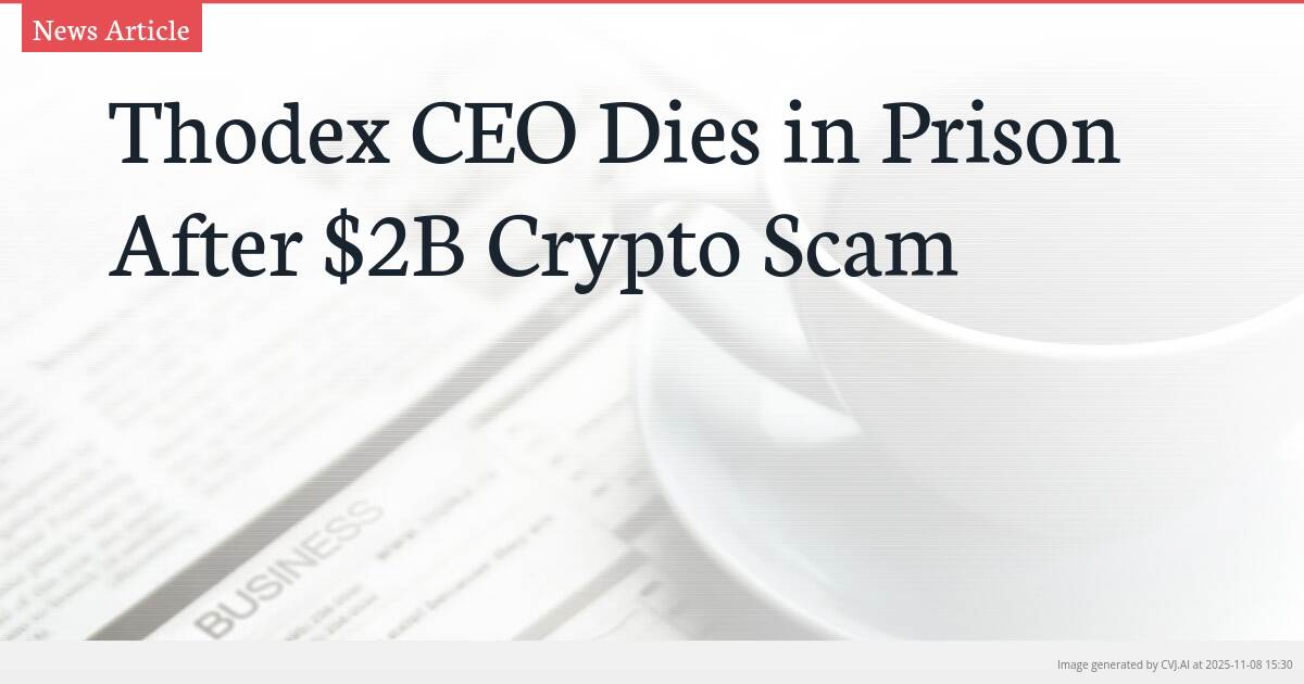 Thodex CEO Dies in Prison After $2B Crypto Scam