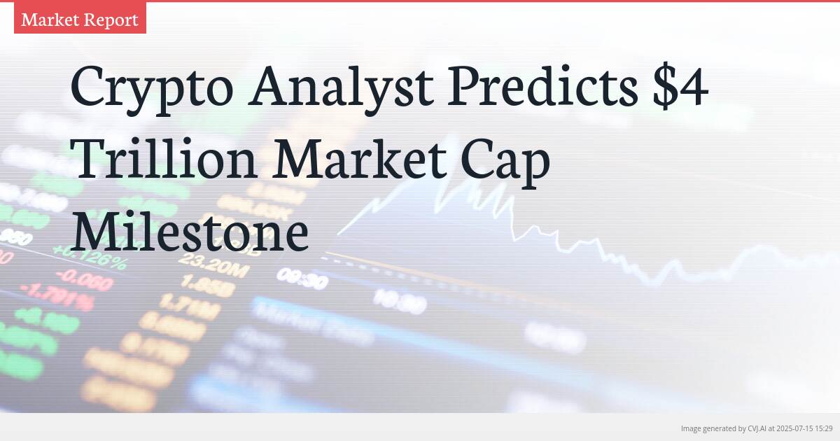 Crypto Analyst Predicts $4 Trillion Market Cap Milestone