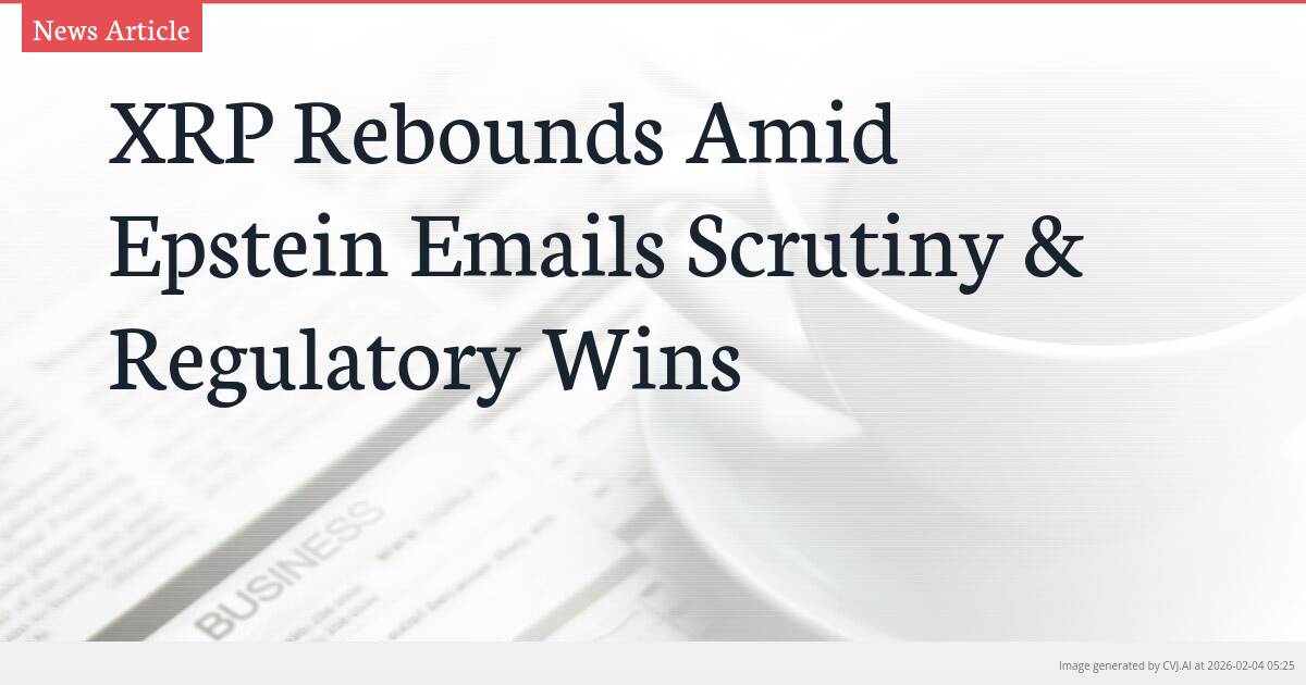 XRP Rebounds Amid Epstein Emails Scrutiny & Regulatory Wins