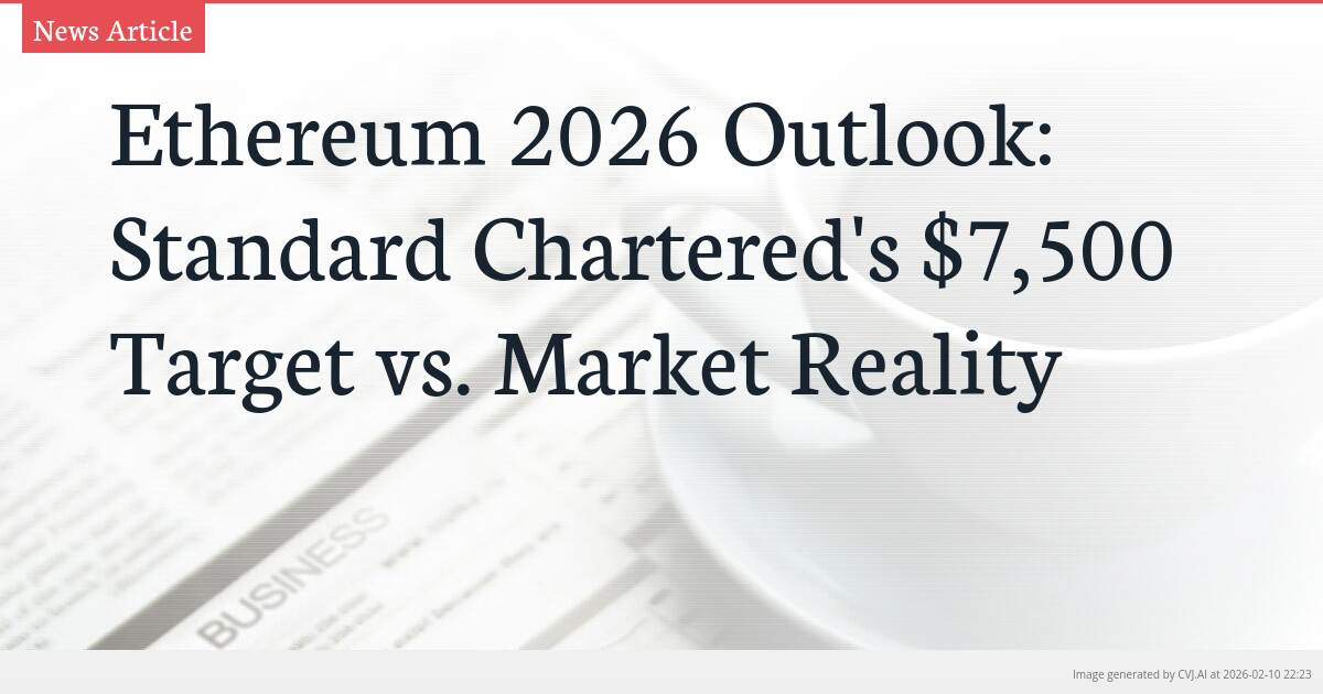 Ethereum 2026 Outlook: Standard Chartered’s $7,500 Target vs. Market Reality