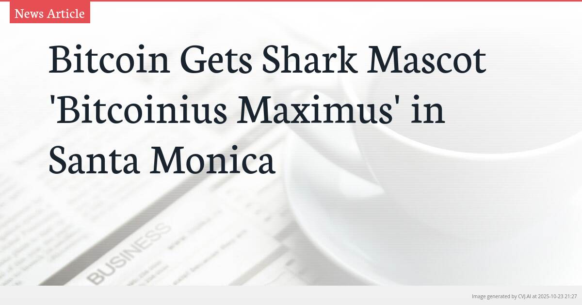 Bitcoin Gets Shark Mascot ‘Bitcoinius Maximus’ in Santa Monica