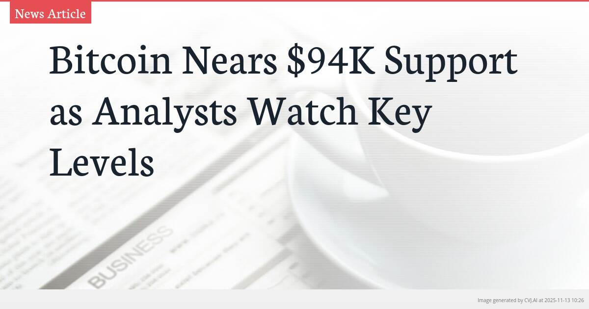 Bitcoin Nears $94K Support as Analysts Watch Key Levels