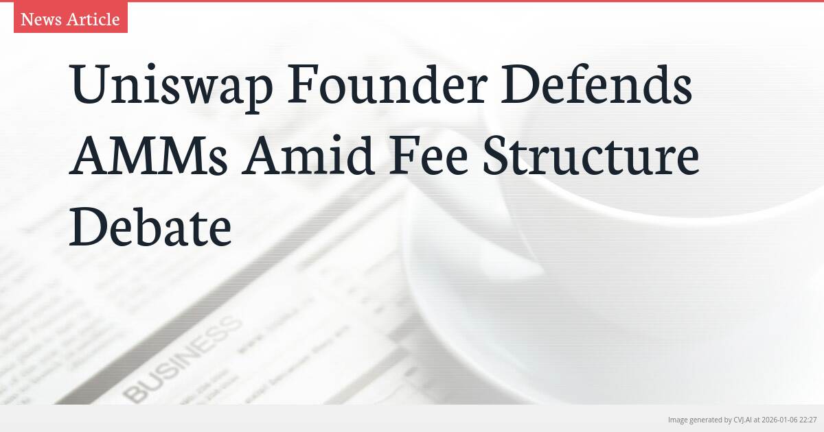 Uniswap Founder Defends AMMs Amid Fee Structure Debate