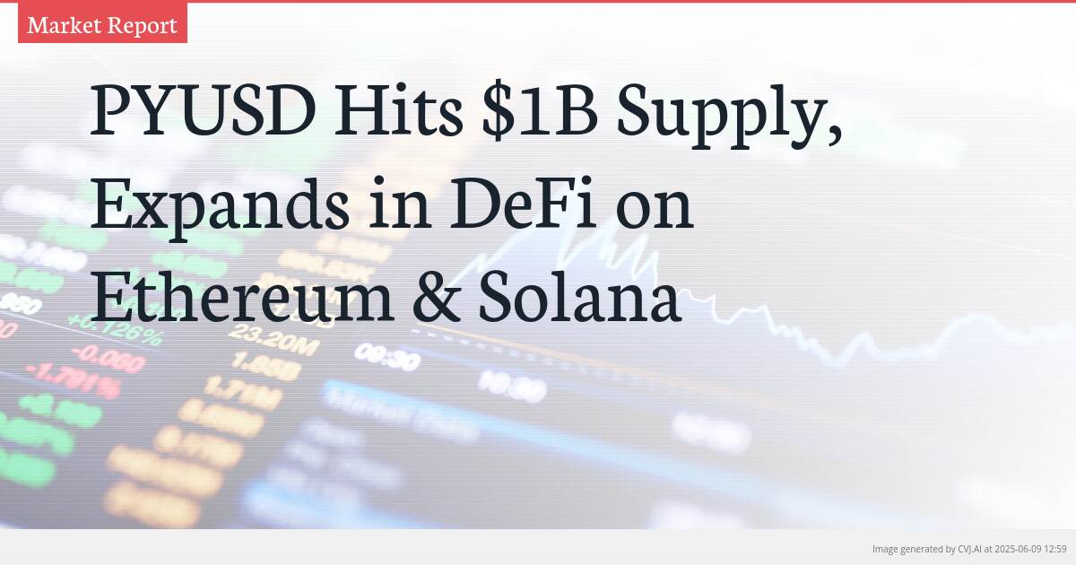 PYUSD Hits $1B Supply, Expands in DeFi on Ethereum & Solana