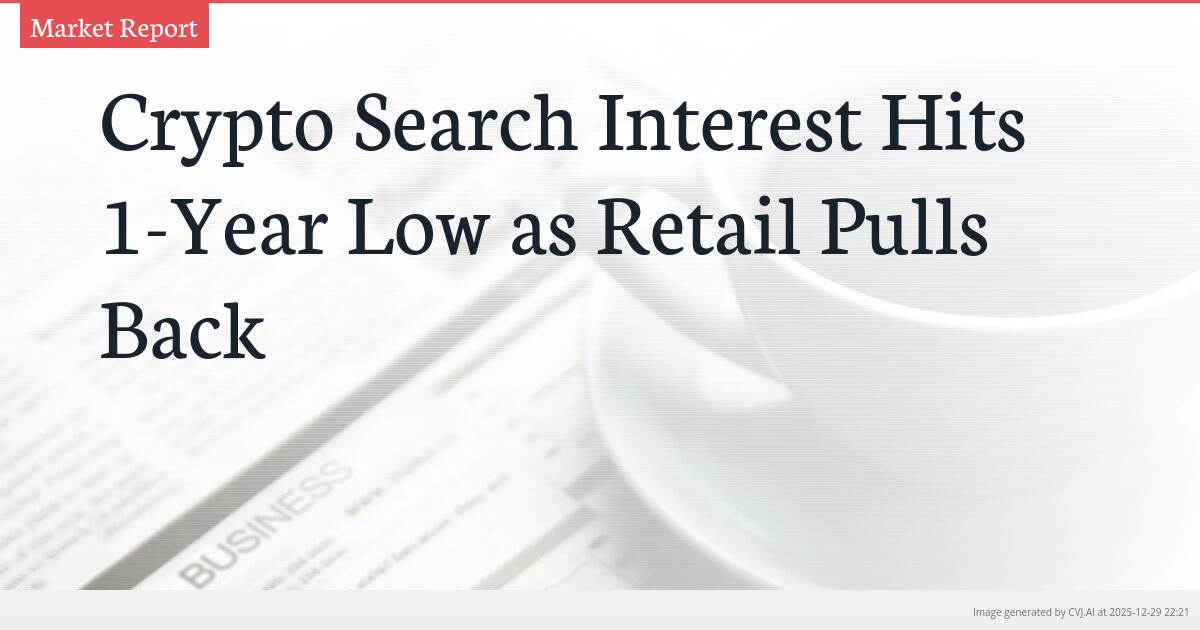 Crypto Search Interest Hits 1-Year Low as Retail Pulls Back