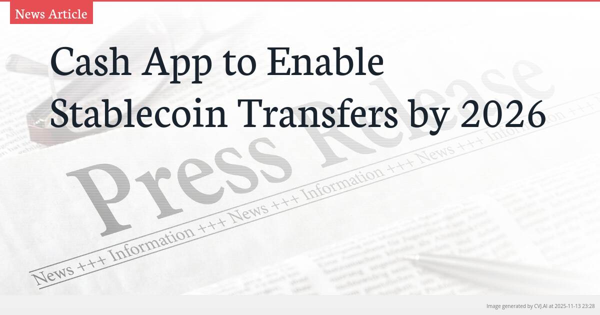 Cash App to Enable Stablecoin Transfers by 2026