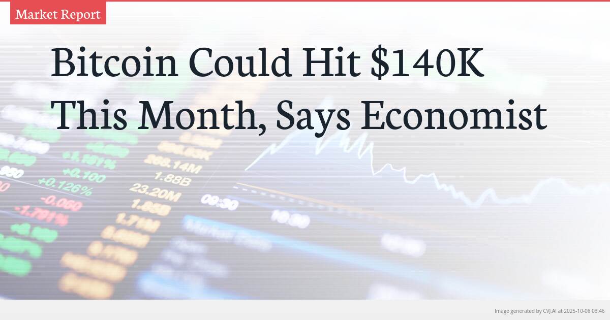 Bitcoin Could Hit $140K This Month, Says Economist