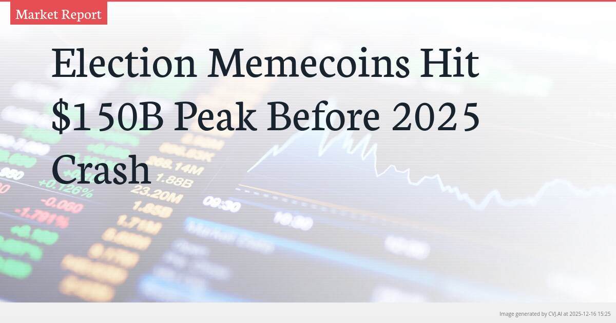 Election Memecoins Hit $150B Peak Before 2025 Crash