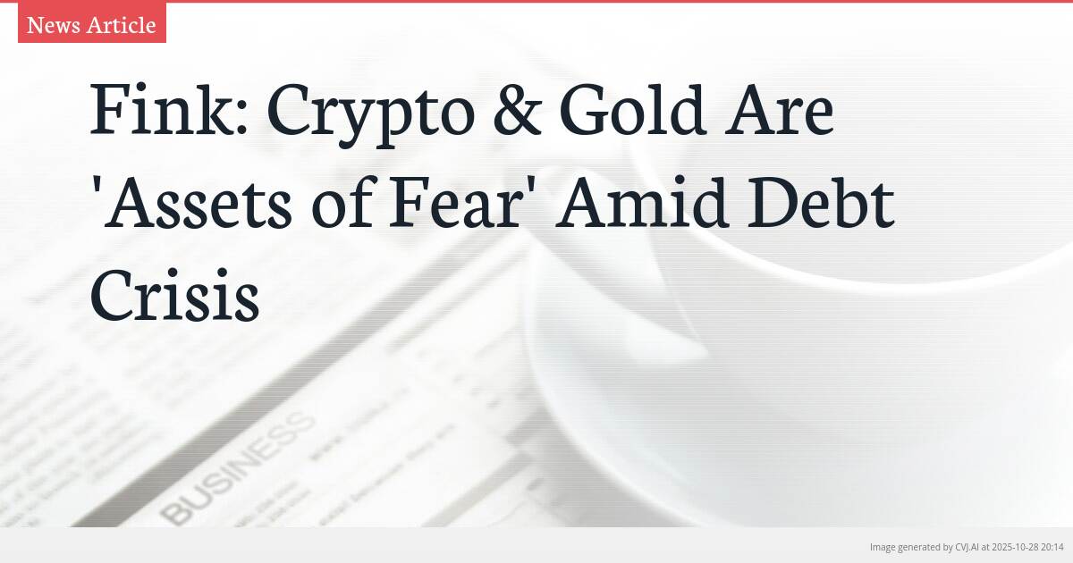 Fink: Crypto & Gold Are ‘Assets of Fear’ Amid Debt Crisis